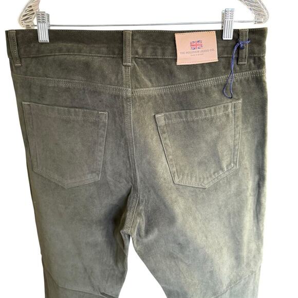 Moleskin Jeans Men's Moss Green Brushed Cotton Sz 36 Preppy Prep Made In UK - Picture 4 of 10